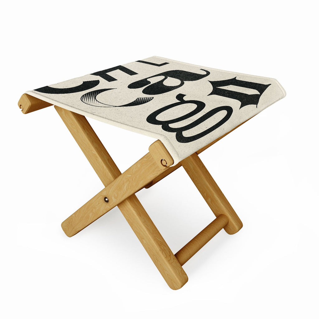 Society6 Design Studio Chicago Found Text Folding Stool