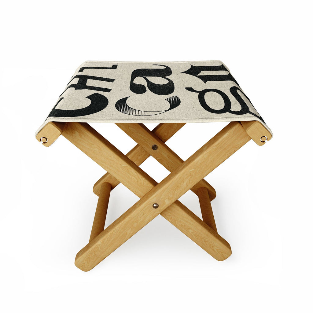 Society6 Design Studio Chicago Found Text Folding Stool