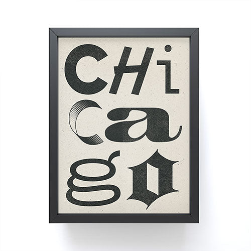 Society6 Design Studio Chicago Found Text Framed Mini Art Print