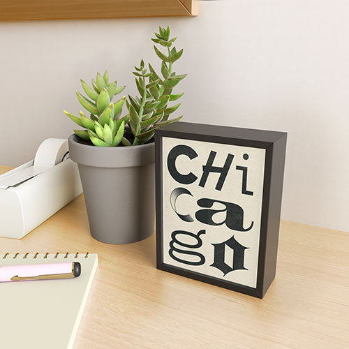 Society6 Design Studio Chicago Found Text Framed Mini Art Print