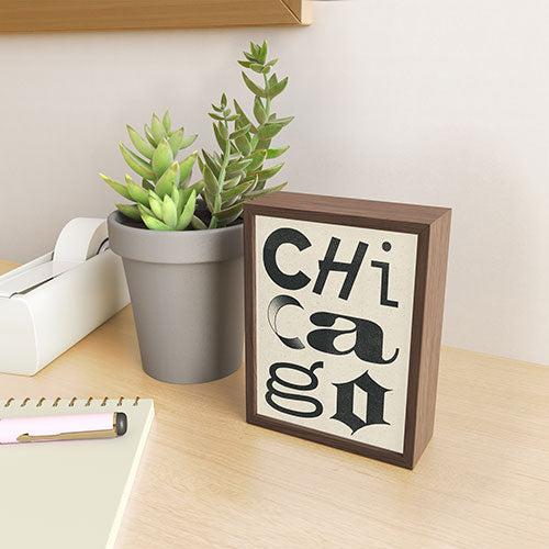 Society6 Design Studio Chicago Found Text Framed Mini Art Print