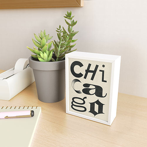 Society6 Design Studio Chicago Found Text Framed Mini Art Print