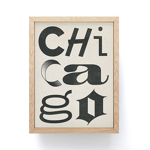 Society6 Design Studio Chicago Found Text Framed Mini Art Print