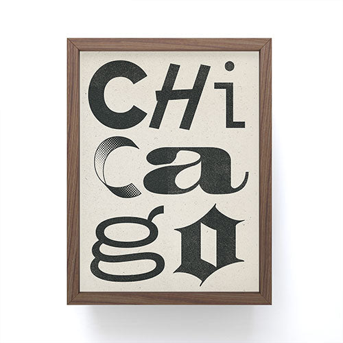 Society6 Design Studio Chicago Found Text Framed Mini Art Print