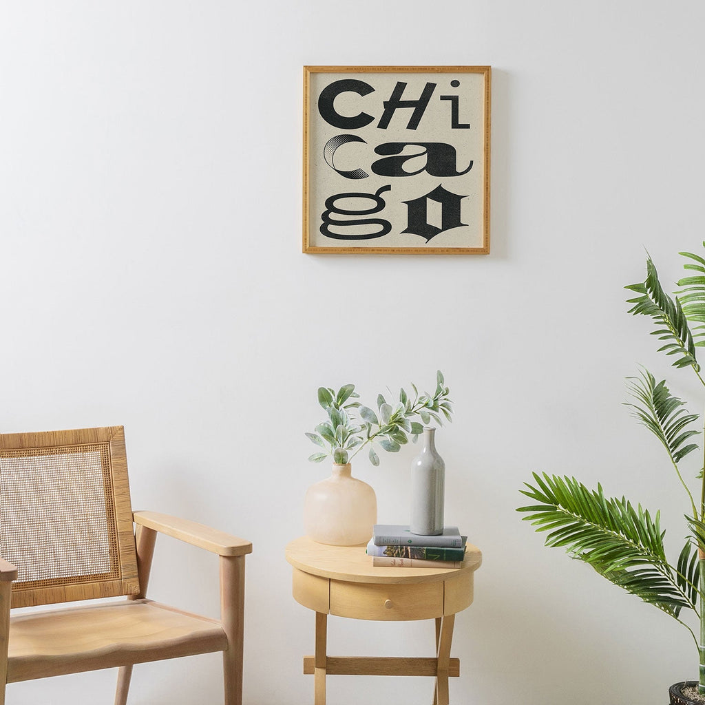Society6 Design Studio Chicago Found Text Framed Wall Art