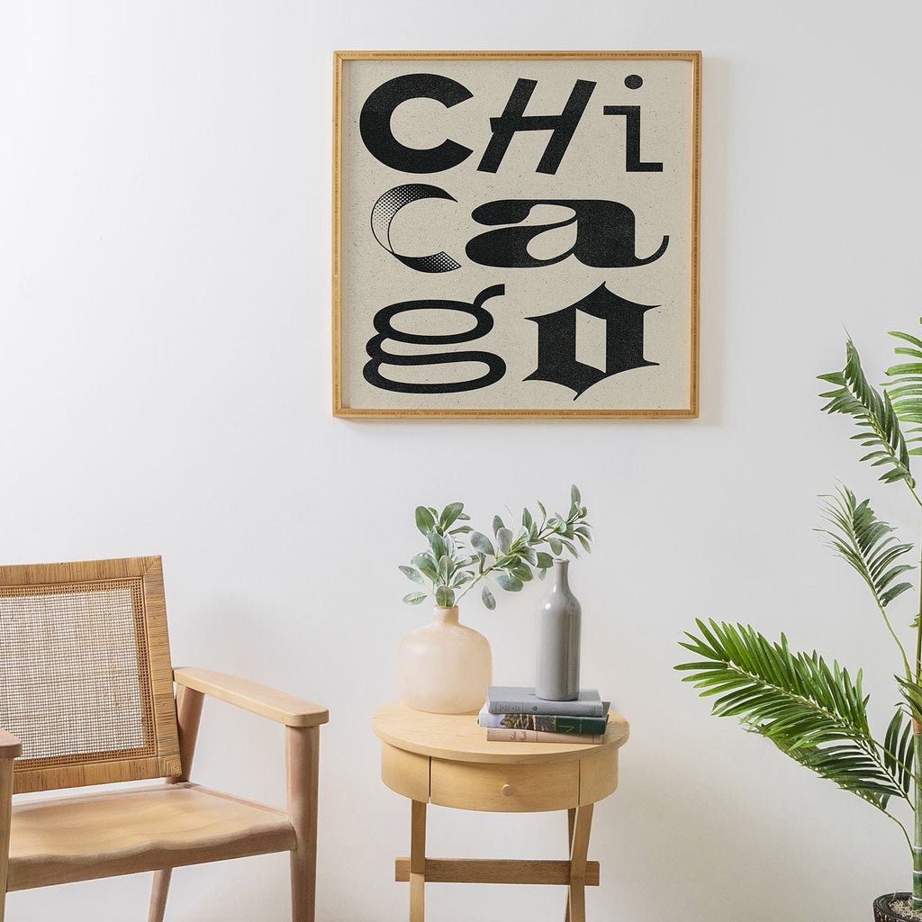 Society6 Design Studio Chicago Found Text Framed Wall Art
