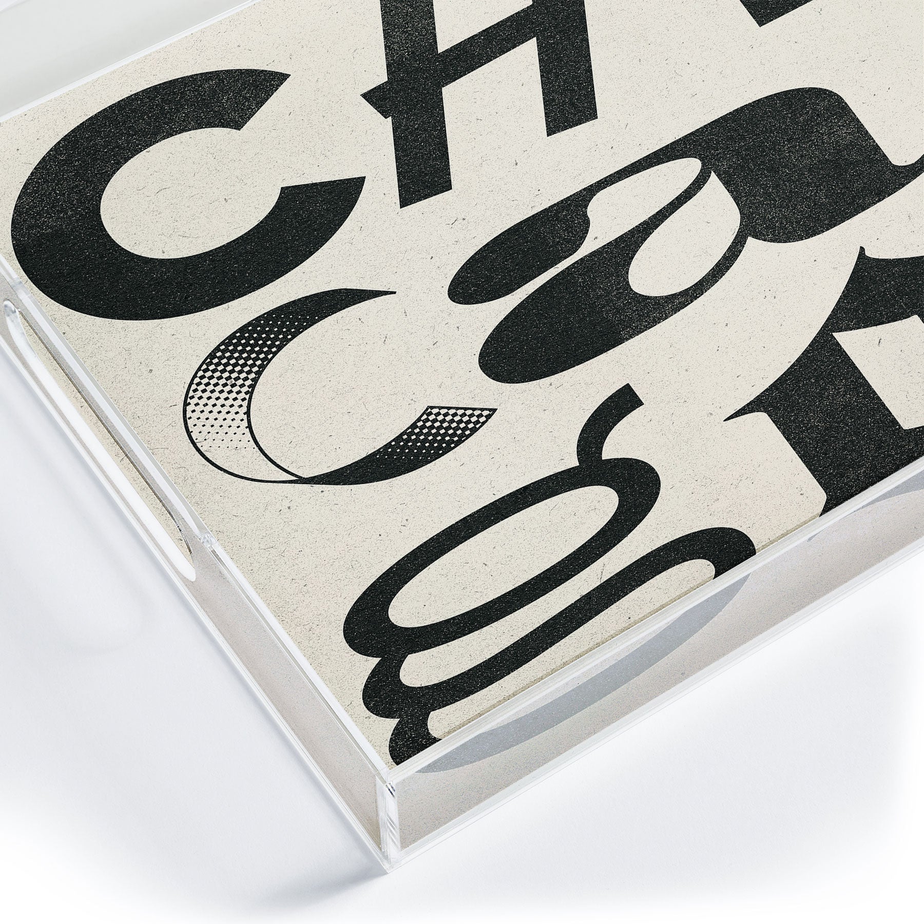 Society6 Design Studio Chicago Found Text Acrylic Tray