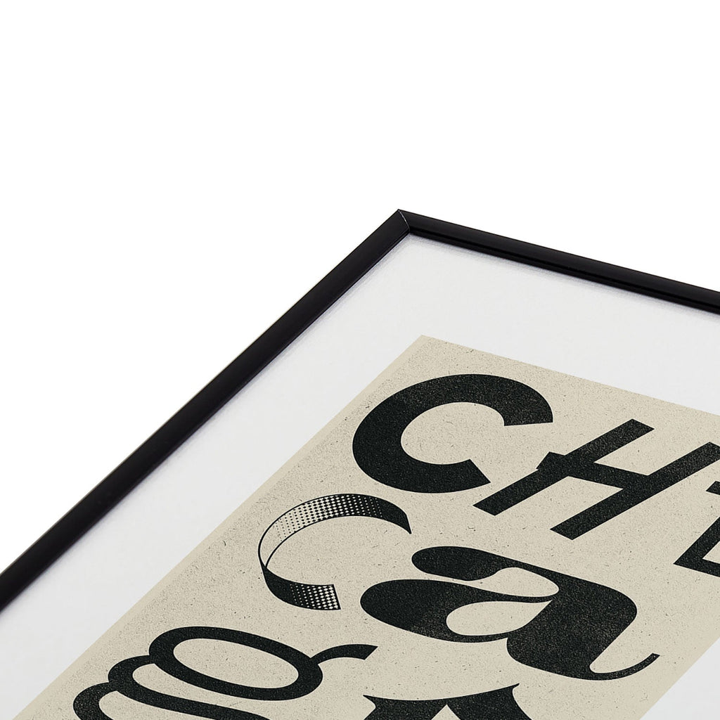 Society6 Design Studio Chicago Found Text Metal Framed Art Print