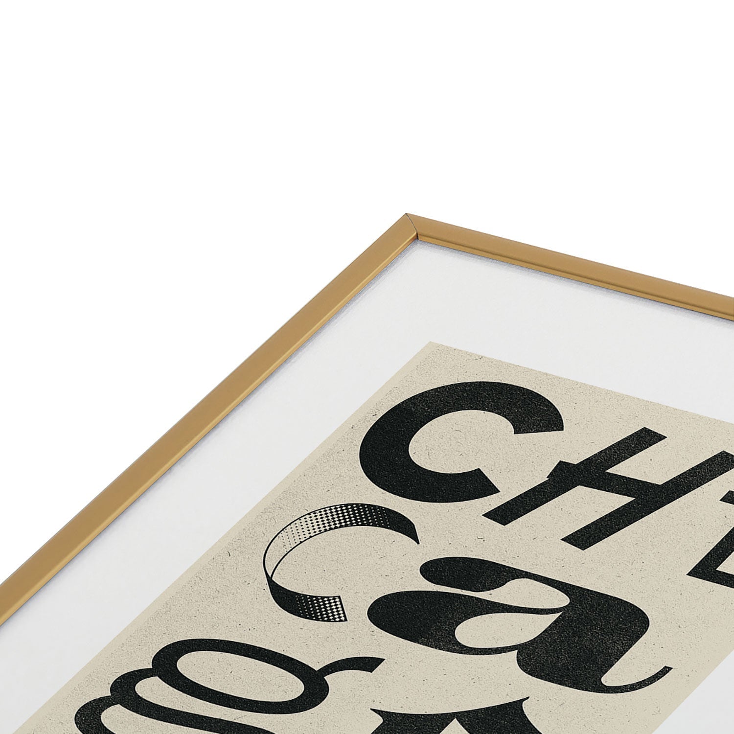 Society6 Design Studio Chicago Found Text Metal Framed Art Print