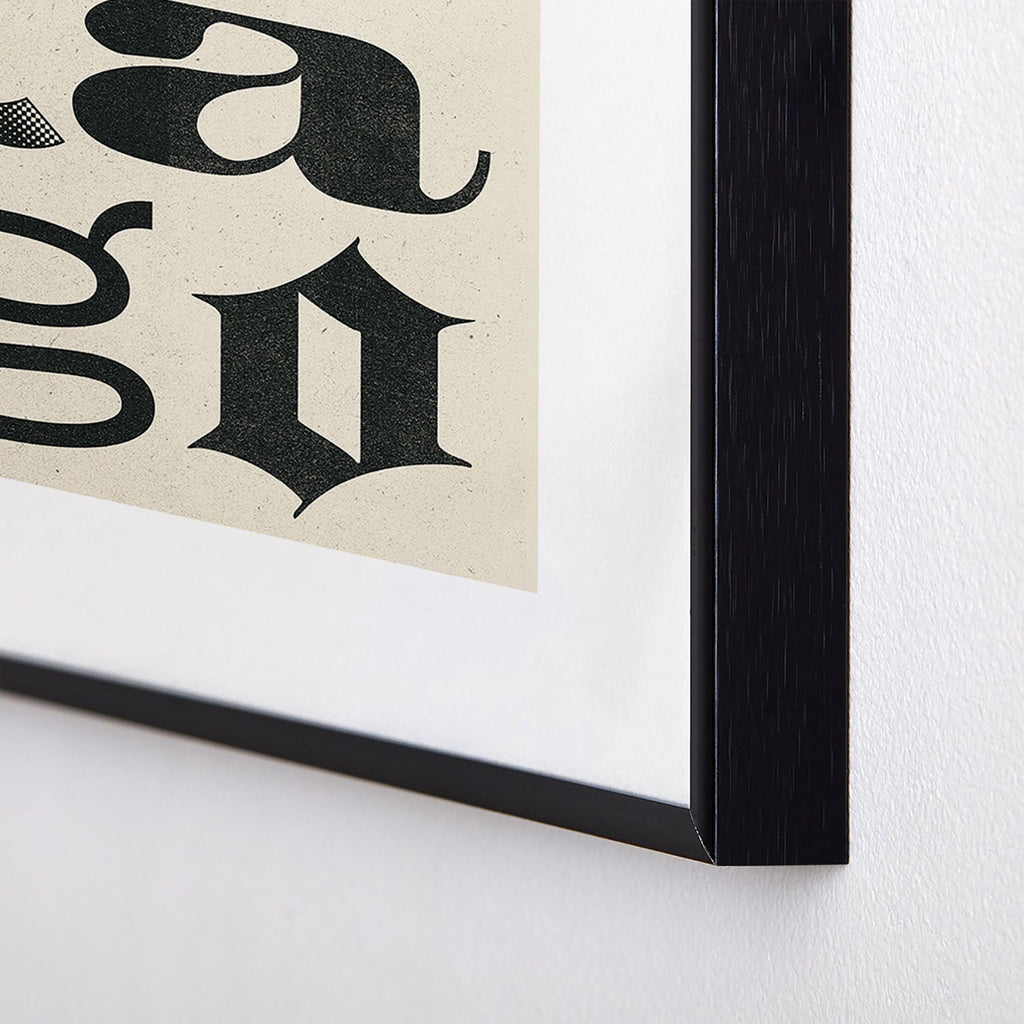 Society6 Design Studio Chicago Found Text Metal Framed Art Print