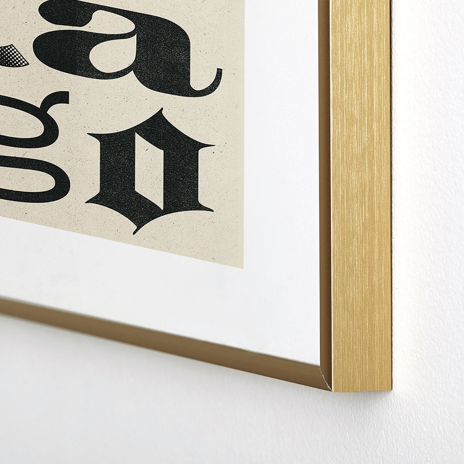 Society6 Design Studio Chicago Found Text Metal Framed Art Print