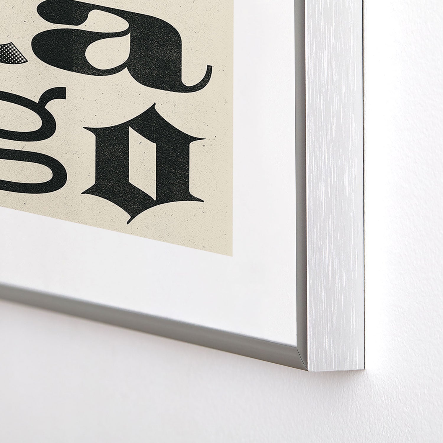 Society6 Design Studio Chicago Found Text Metal Framed Art Print