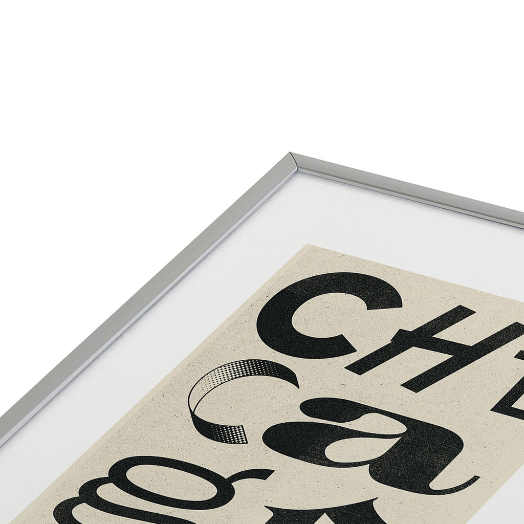 Society6 Design Studio Chicago Found Text Metal Framed Art Print