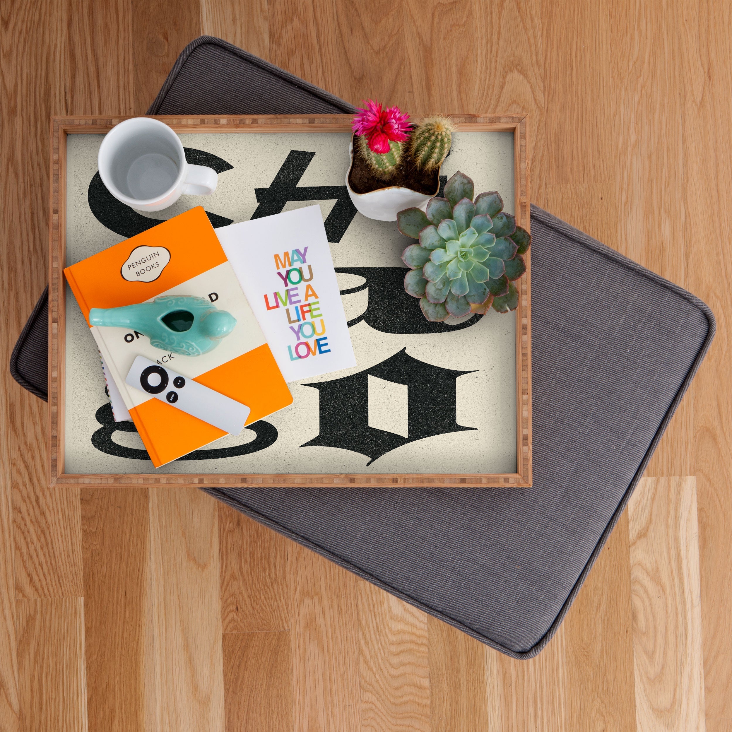 Society6 Design Studio Chicago Found Text Rectangular Tray