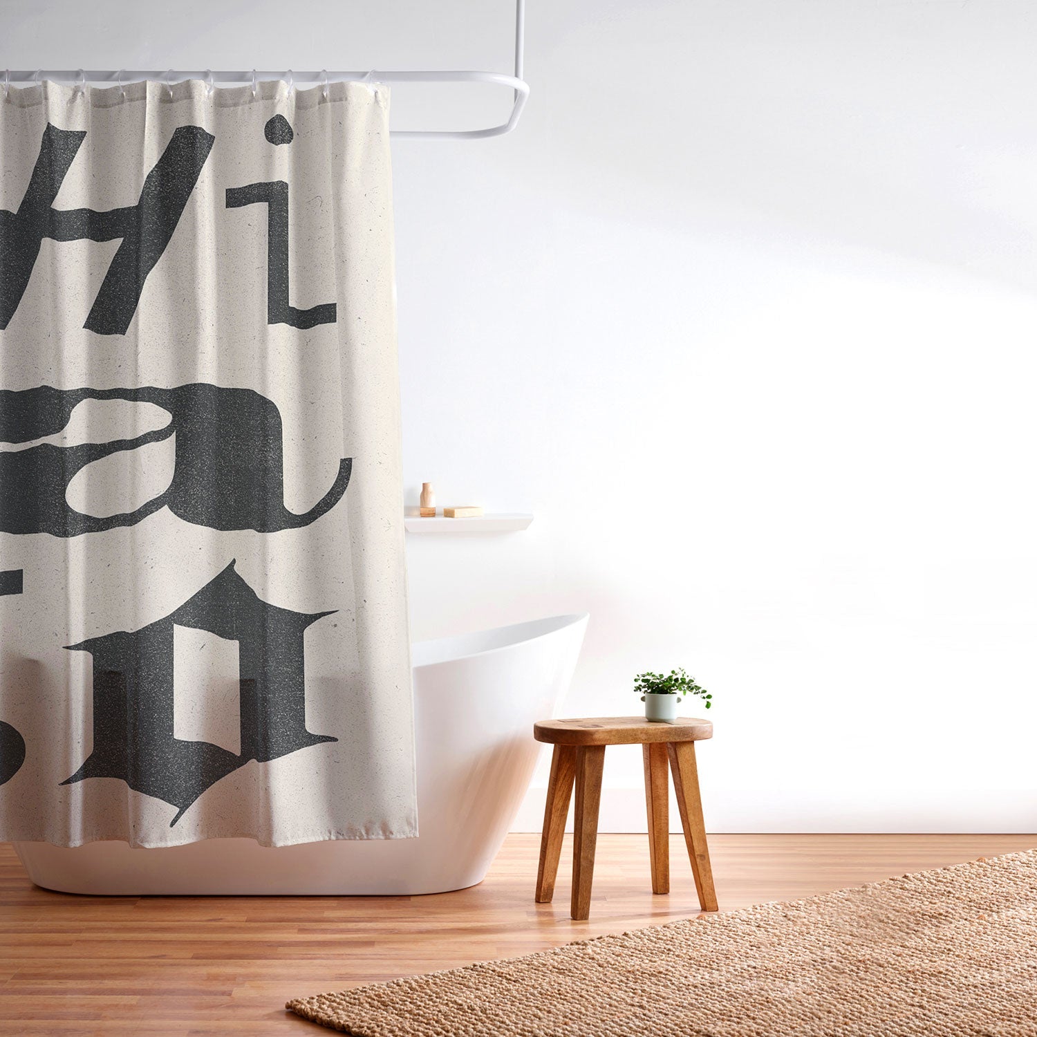 Society6 Design Studio Chicago Found Text Shower Curtain