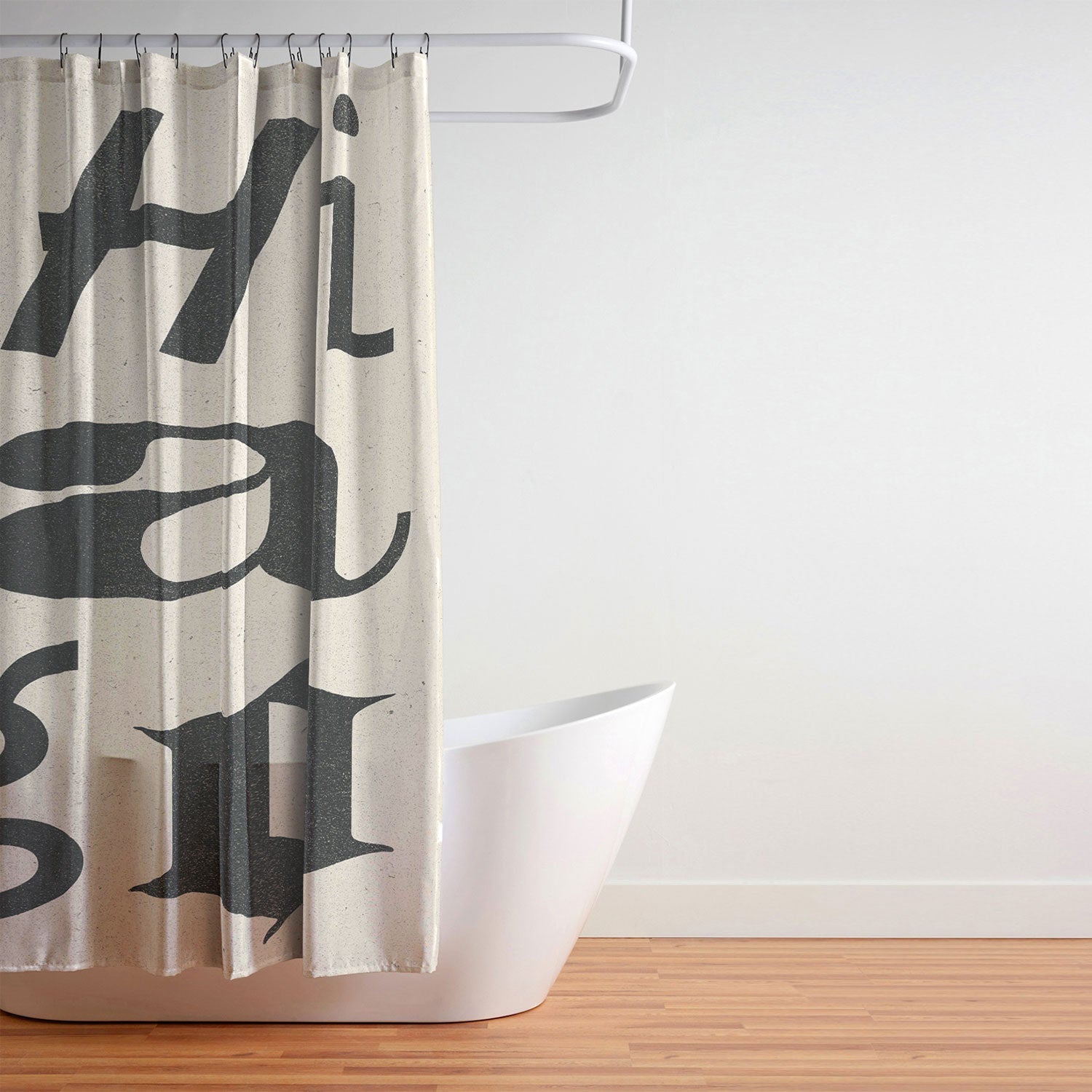 Society6 Design Studio Chicago Found Text Shower Curtain