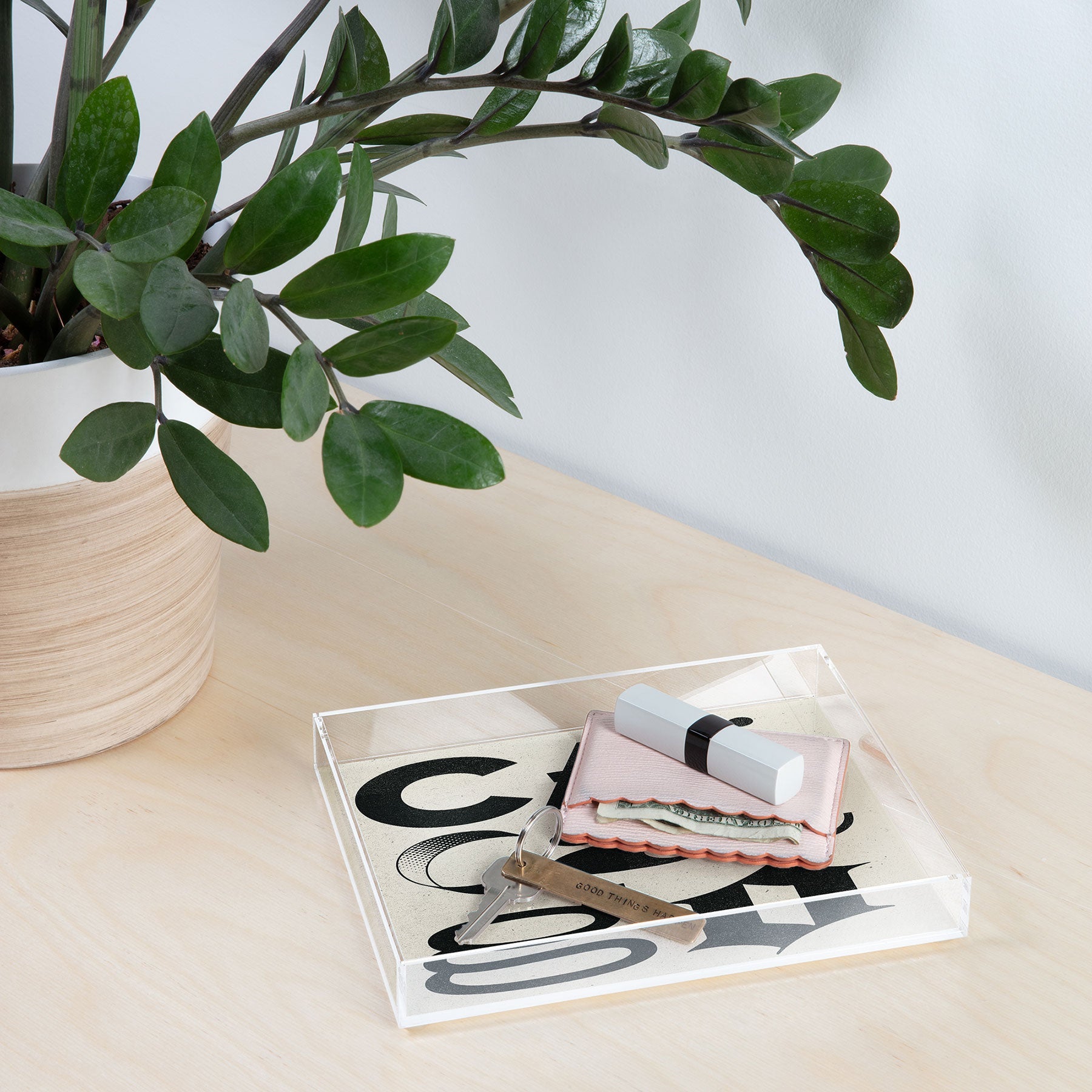 Society6 Design Studio Chicago Found Text Acrylic Tray