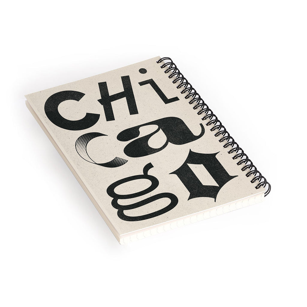 Society6 Design Studio Chicago Found Text Spiral Notebook