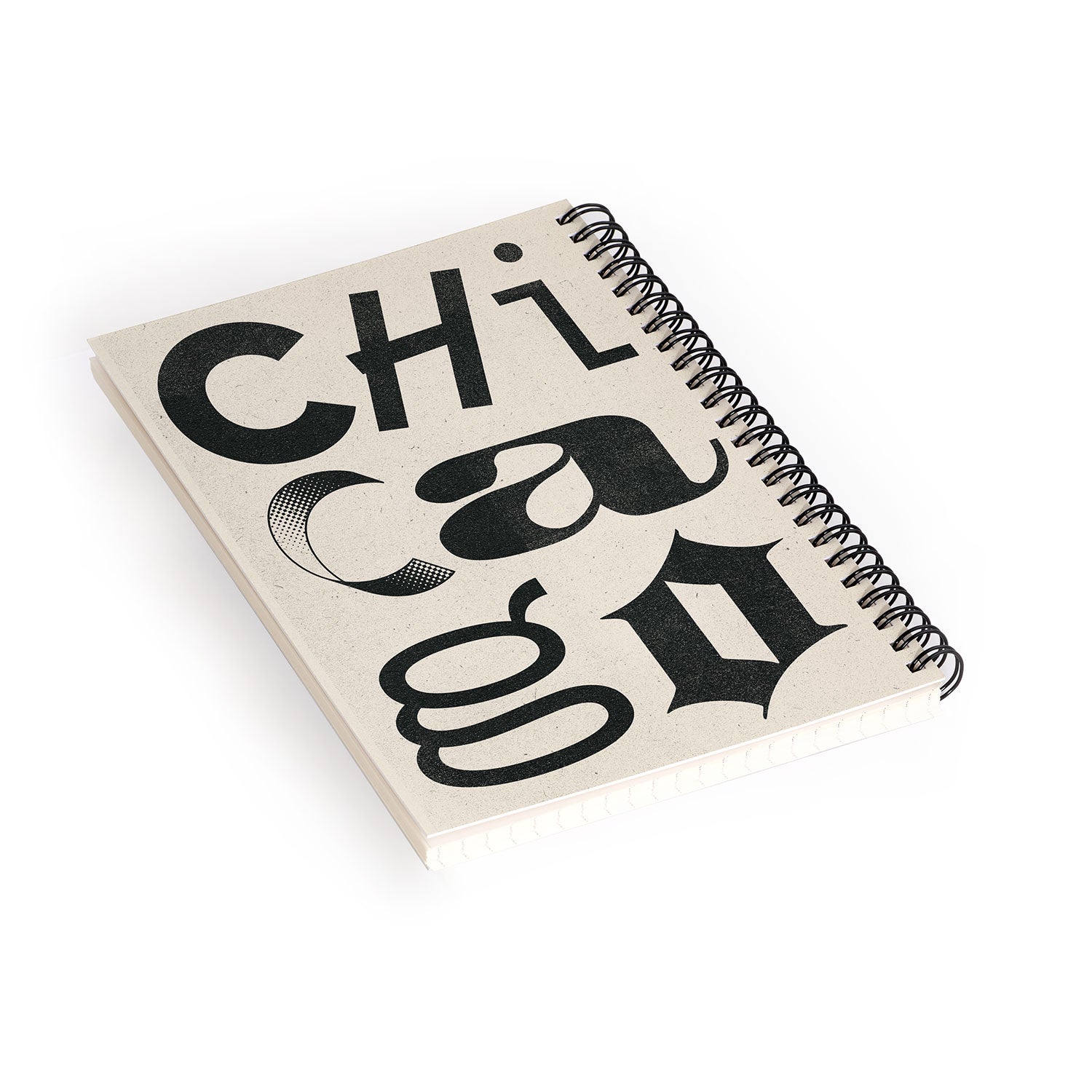 Society6 Design Studio Chicago Found Text Spiral Notebook