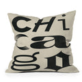Society6 Design Studio Chicago Found Text Outdoor Throw Pillow