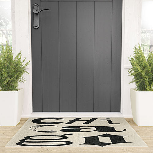 Society6 Design Studio Chicago Found Text Welcome Mat