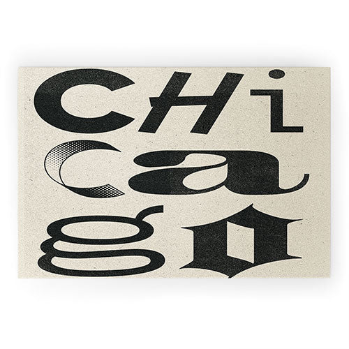 Society6 Design Studio Chicago Found Text Welcome Mat