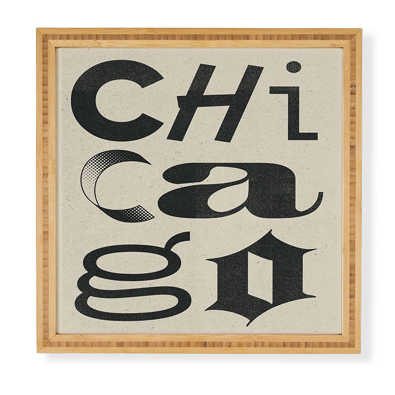 Society6 Design Studio Chicago Found Text Framed Wall Art