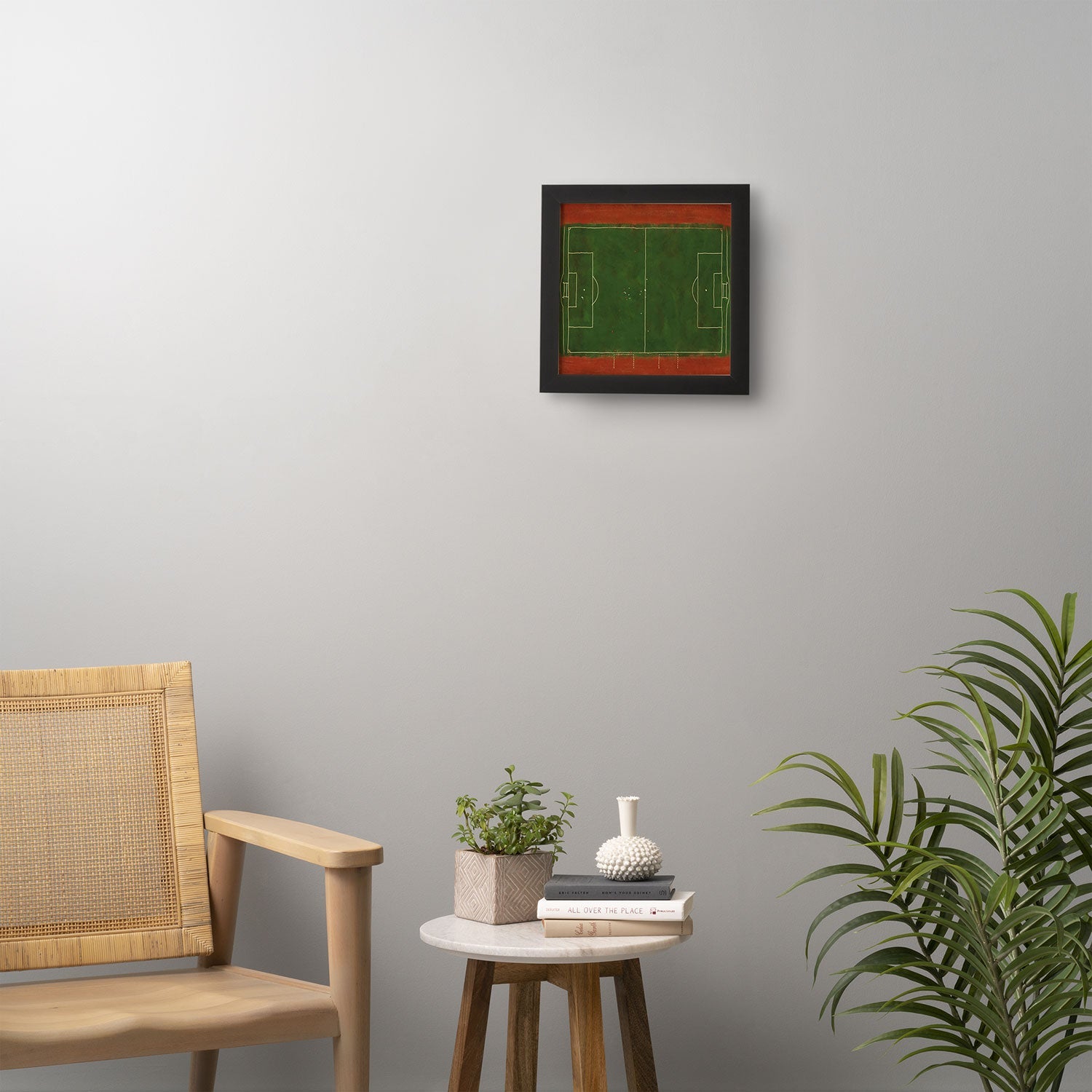 Society6 Design Studio Soccer Field Aerial Painting Framed Wall Art