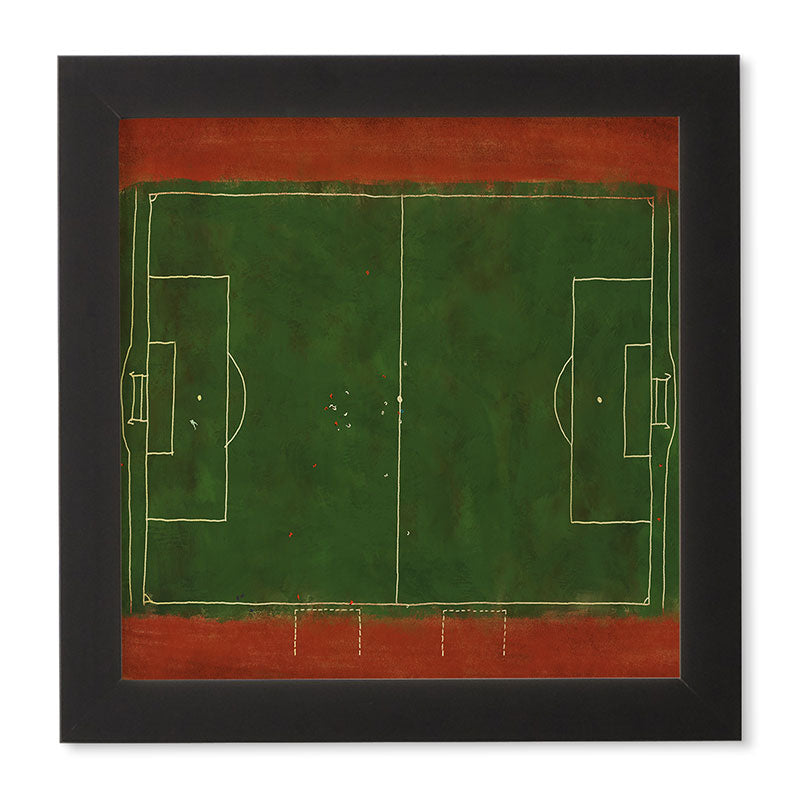 Society6 Design Studio Soccer Field Aerial Painting Framed Wall Art
