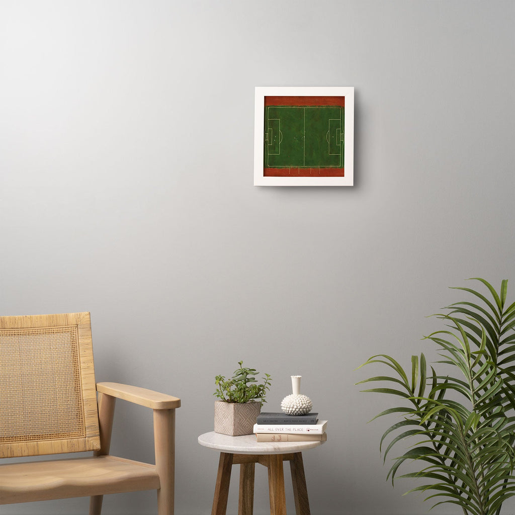 Society6 Design Studio Soccer Field Aerial Painting Framed Wall Art
