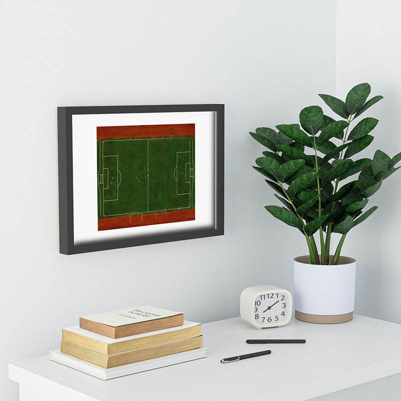 Society6 Design Studio Soccer Field Aerial Painting Recessed Framing Rectangle