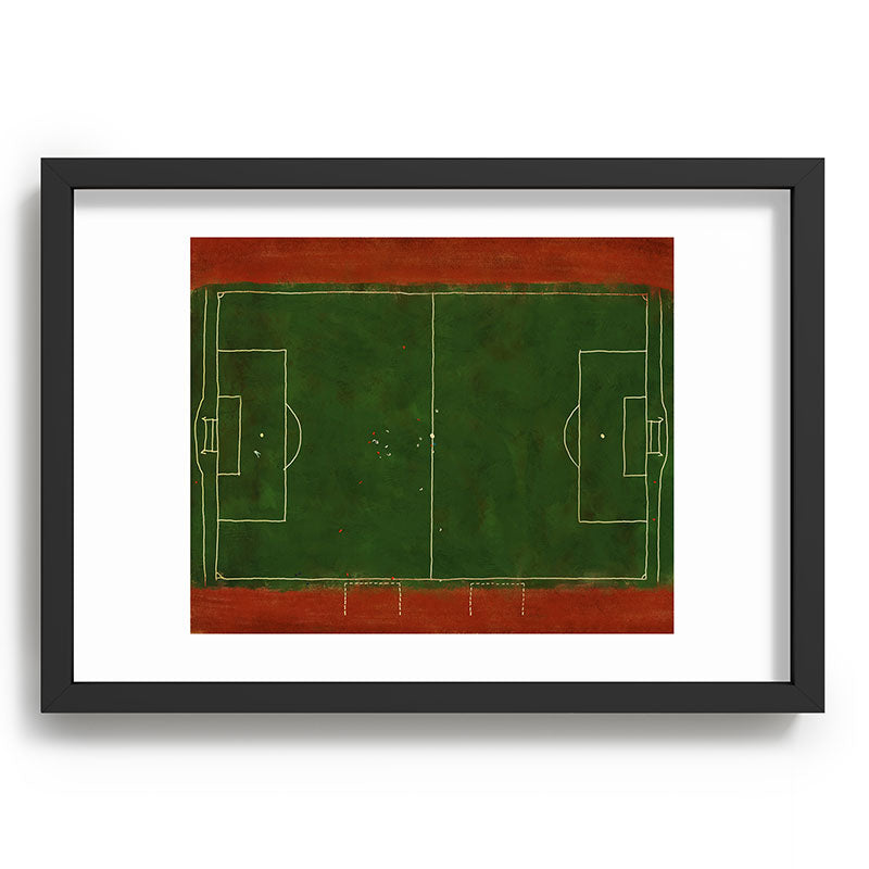 Society6 Design Studio Soccer Field Aerial Painting Recessed Framing Rectangle