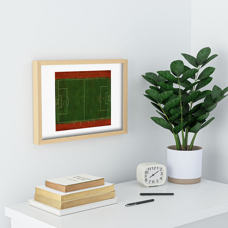 Society6 Design Studio Soccer Field Aerial Painting Recessed Framing Rectangle