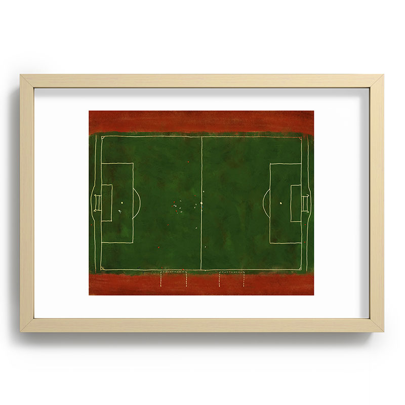 Society6 Design Studio Soccer Field Aerial Painting Recessed Framing Rectangle