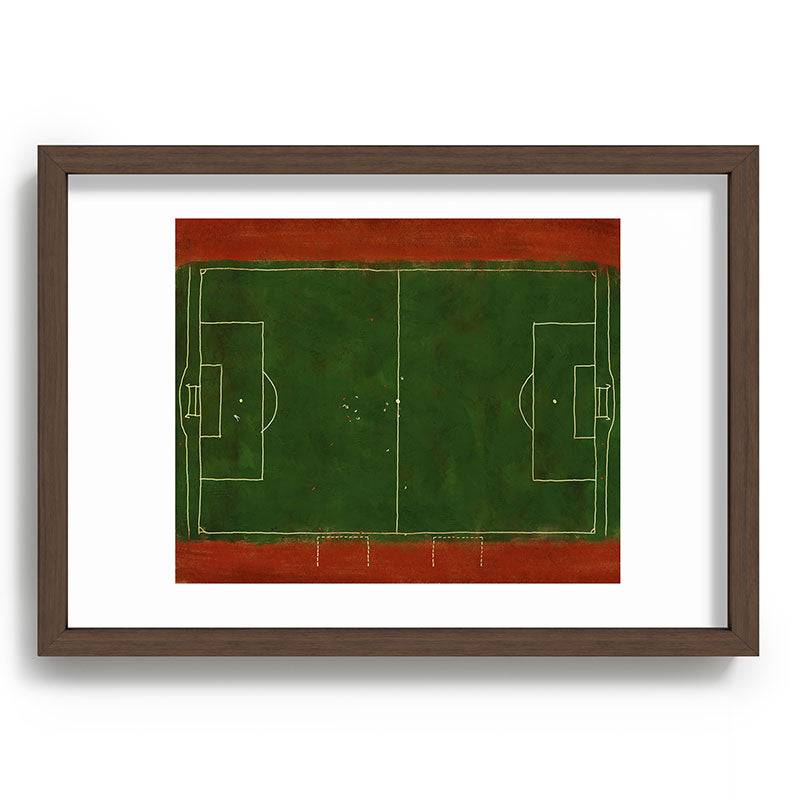 Society6 Design Studio Soccer Field Aerial Painting Recessed Framing Rectangle