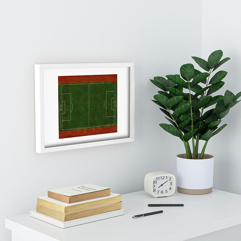 Society6 Design Studio Soccer Field Aerial Painting Recessed Framing Rectangle