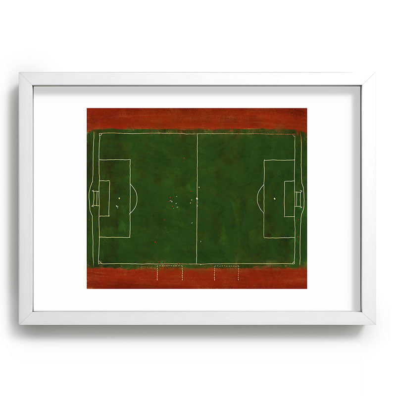 Society6 Design Studio Soccer Field Aerial Painting Recessed Framing Rectangle
