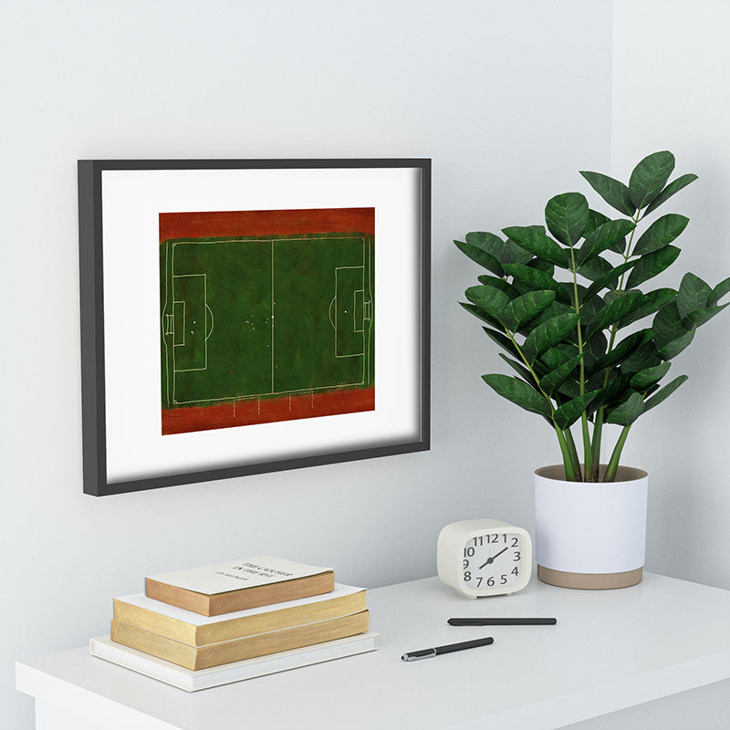 Society6 Design Studio Soccer Field Aerial Painting Recessed Framing Rectangle
