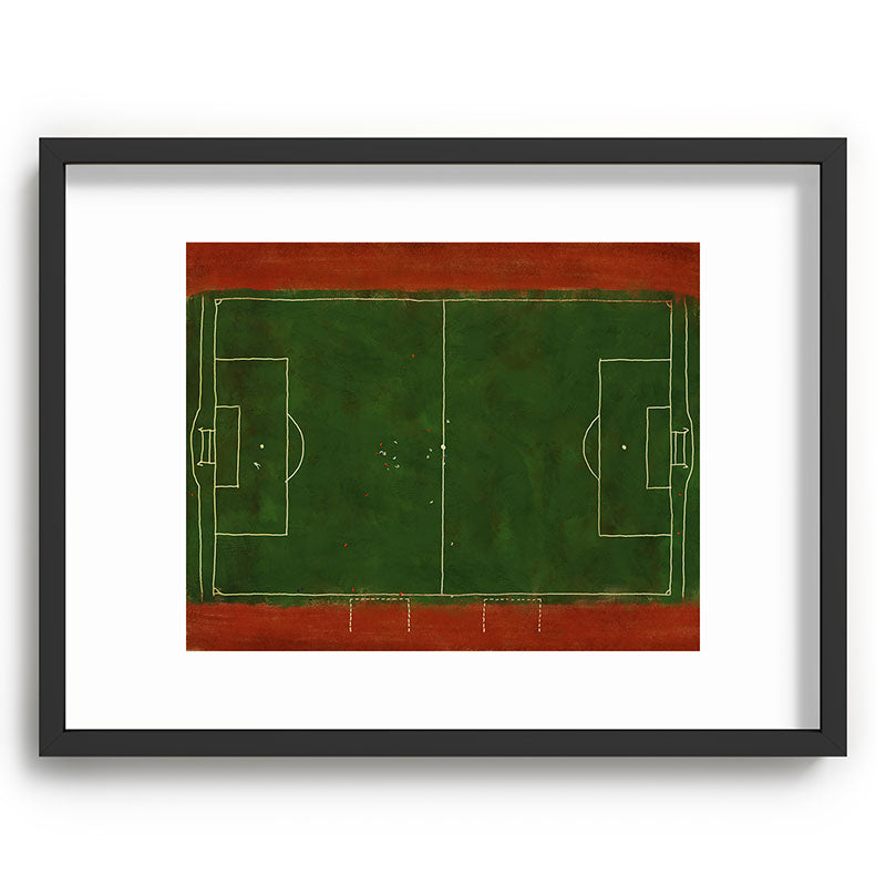 Society6 Design Studio Soccer Field Aerial Painting Recessed Framing Rectangle