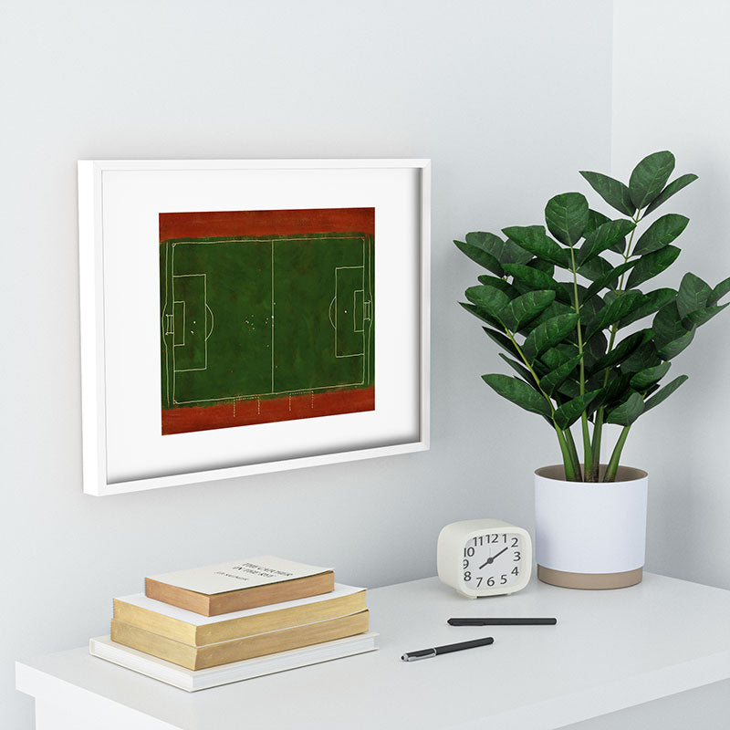 Society6 Design Studio Soccer Field Aerial Painting Recessed Framing Rectangle