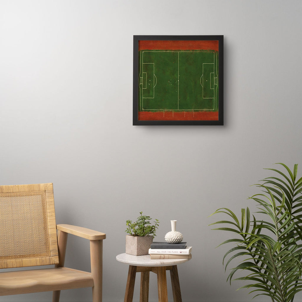Society6 Design Studio Soccer Field Aerial Painting Framed Wall Art