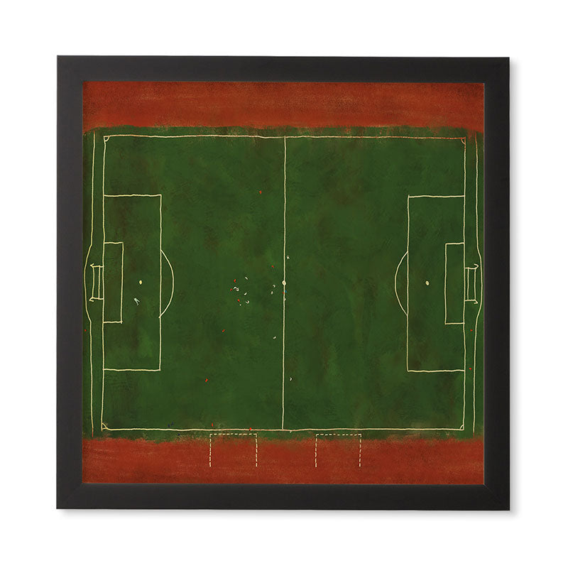 Society6 Design Studio Soccer Field Aerial Painting Framed Wall Art