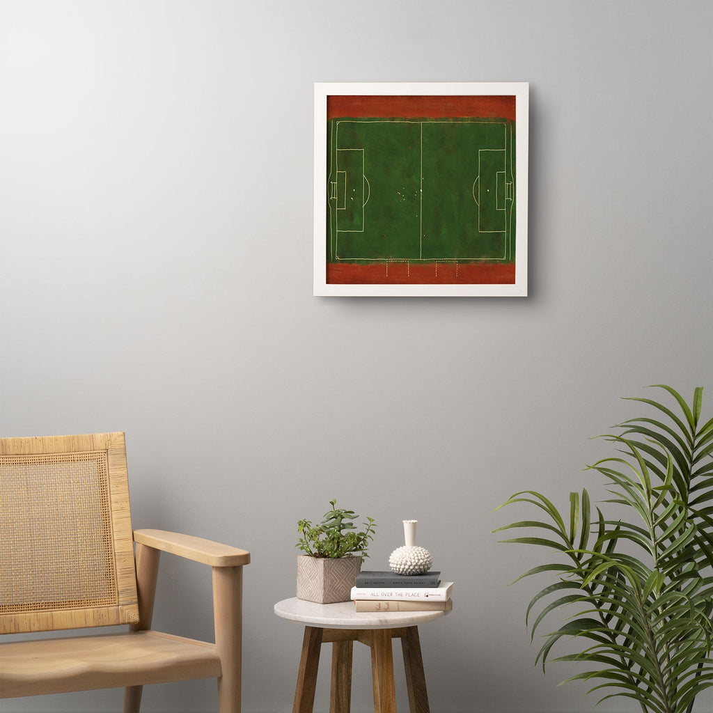 Society6 Design Studio Soccer Field Aerial Painting Framed Wall Art
