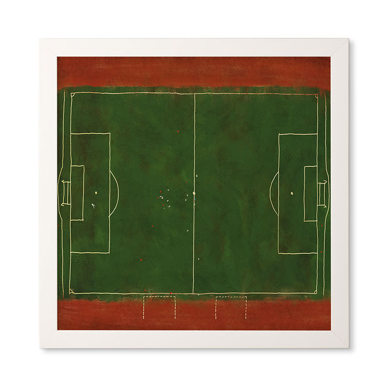 Society6 Design Studio Soccer Field Aerial Painting Framed Wall Art