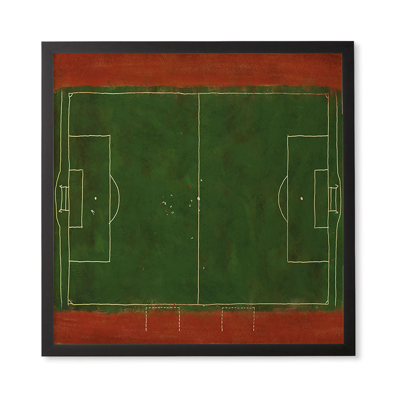 Society6 Design Studio Soccer Field Aerial Painting Framed Wall Art