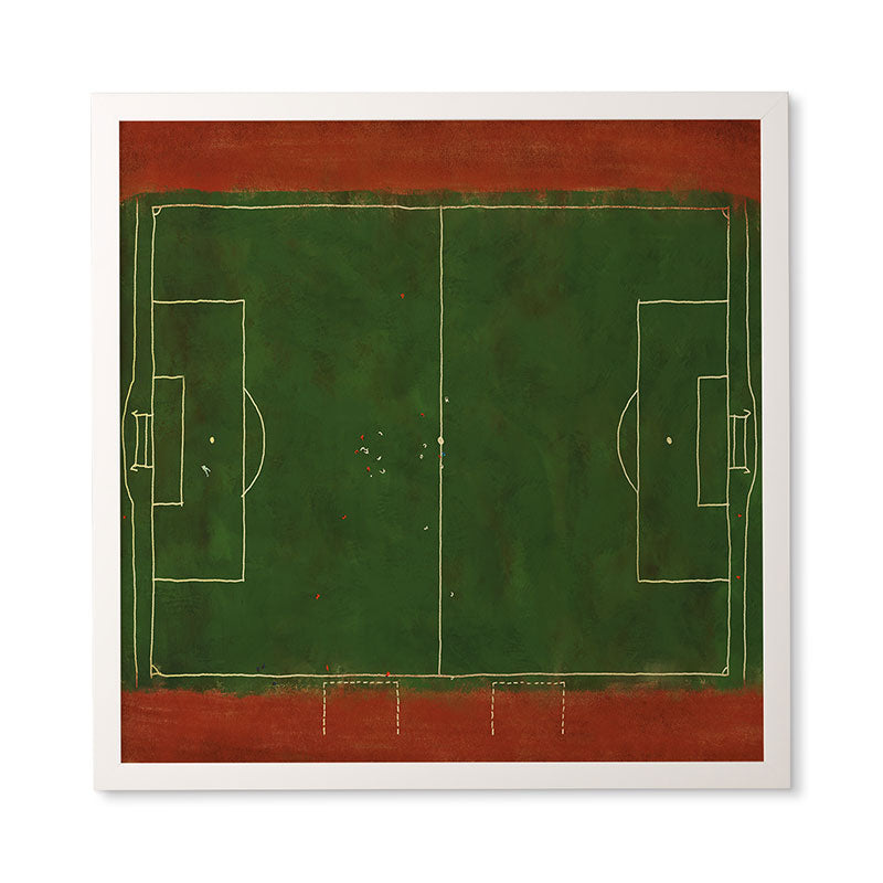Society6 Design Studio Soccer Field Aerial Painting Framed Wall Art