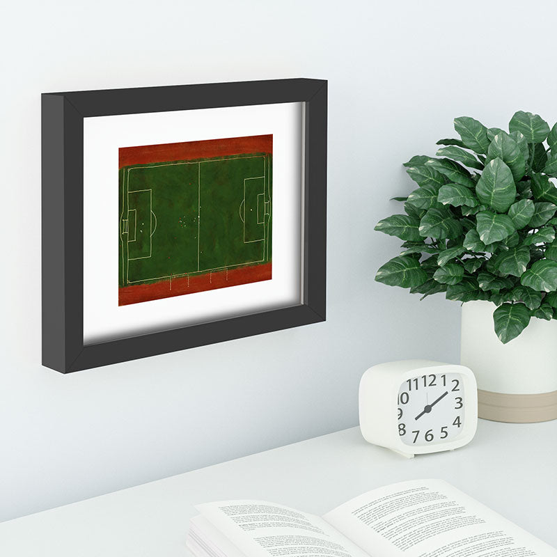 Society6 Design Studio Soccer Field Aerial Painting Recessed Framing Rectangle