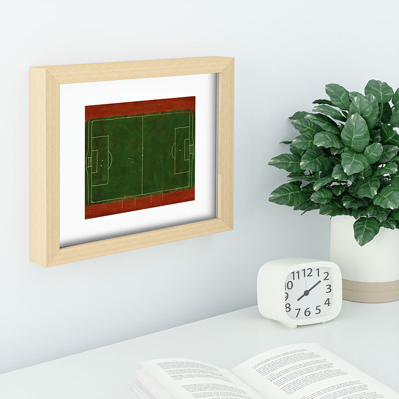Society6 Design Studio Soccer Field Aerial Painting Recessed Framing Rectangle