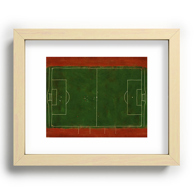 Society6 Design Studio Soccer Field Aerial Painting Recessed Framing Rectangle