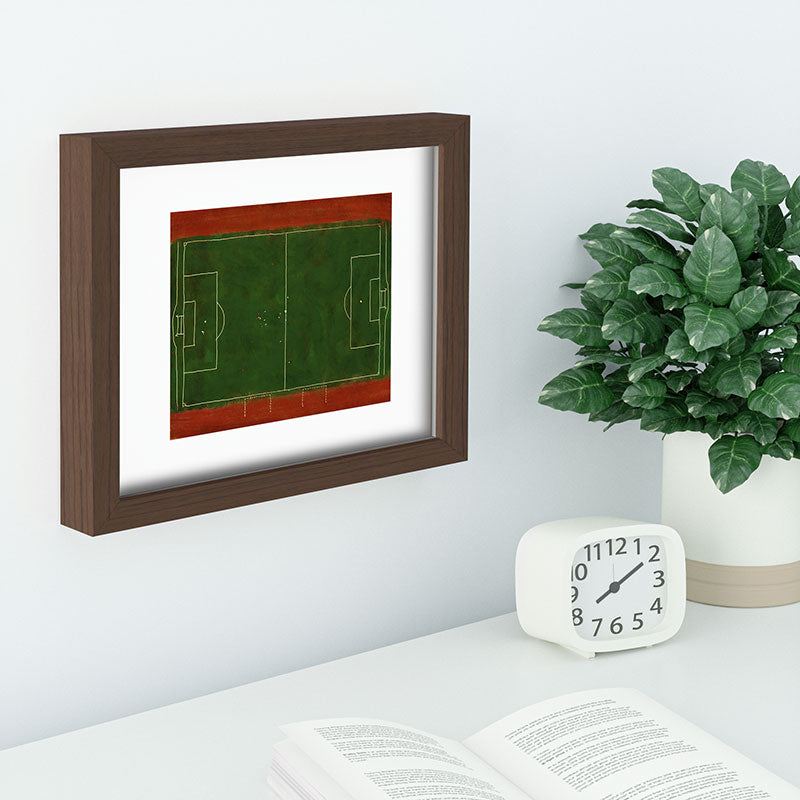 Society6 Design Studio Soccer Field Aerial Painting Recessed Framing Rectangle